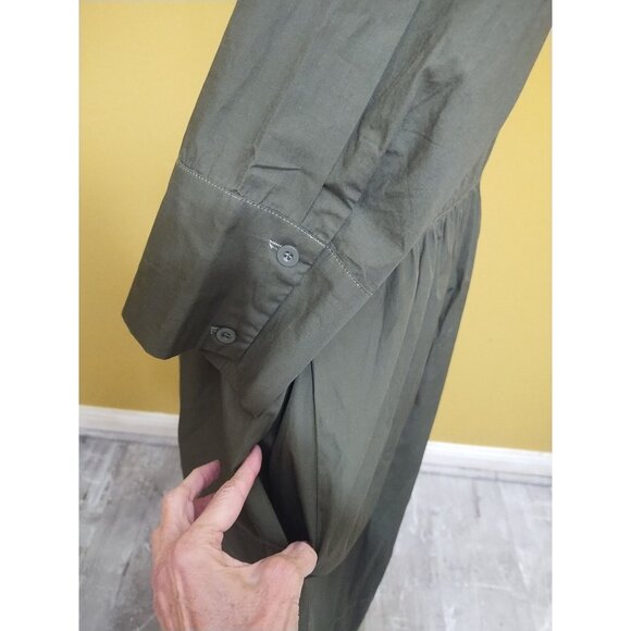 NWT Maye Susie Lng Slv Button Down Cotton Smock Midi Shirt Dress XL Boho Cottage - Picture 3 of 8